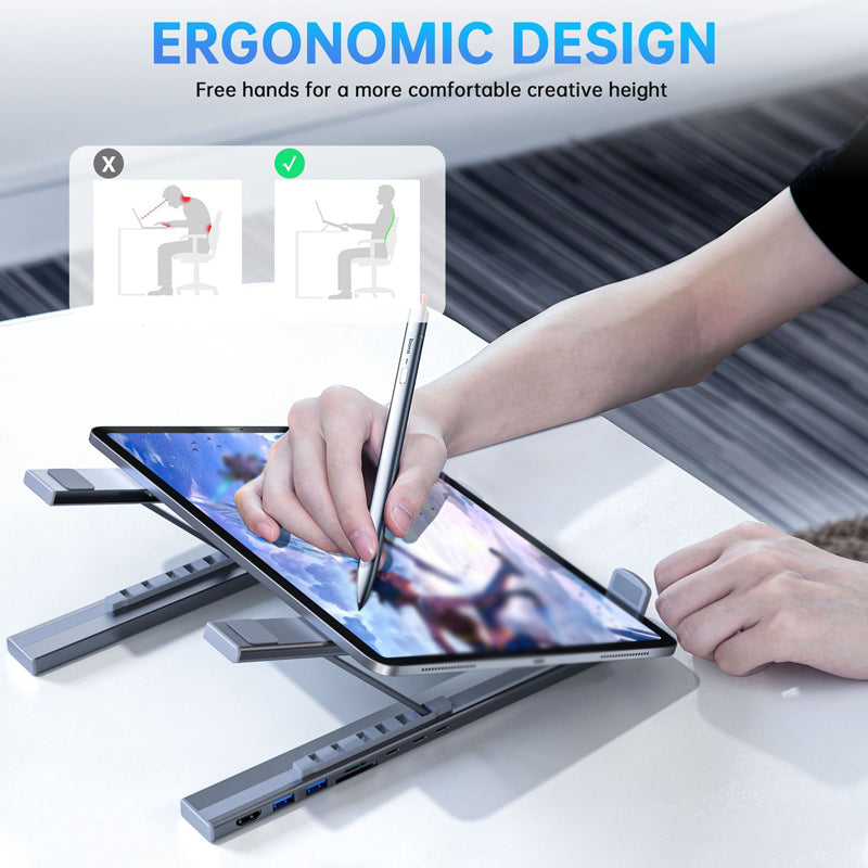 USB-C Dockningsstation Laptopställ med 4K HDMI