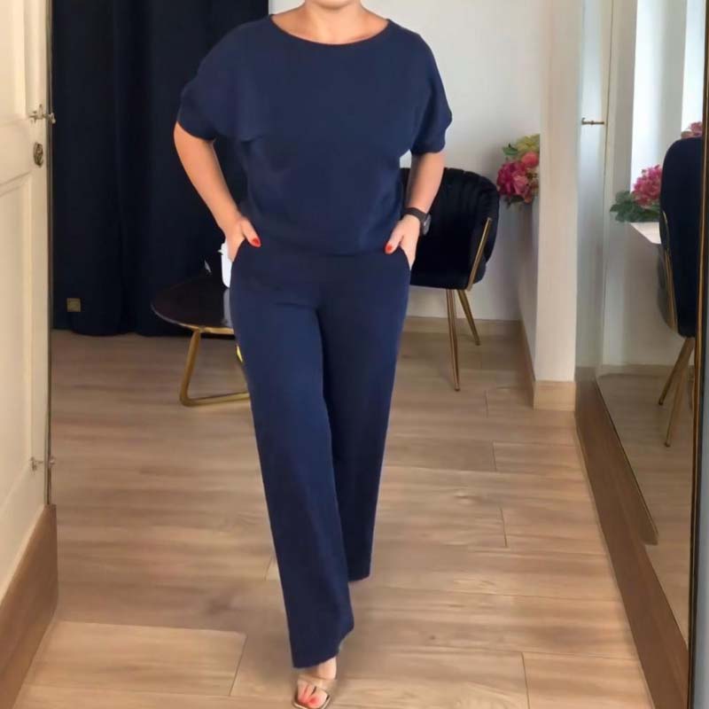 đ„Mest populĂ€rtđ„Hemkomfort + Business Elegance LĂ„ng kofta, topp och byxor, 3-delat set