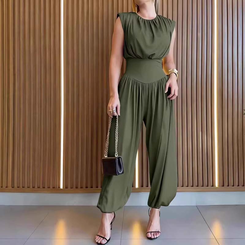 Elegant högmidjad jumpsuit med sidospalt