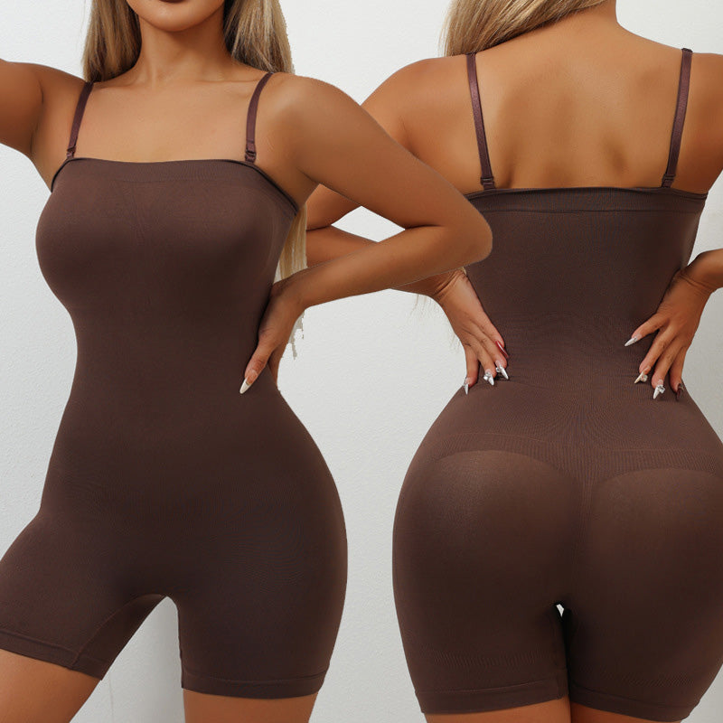 Sömlös shapewear för kvinnor med avtagbara axelband