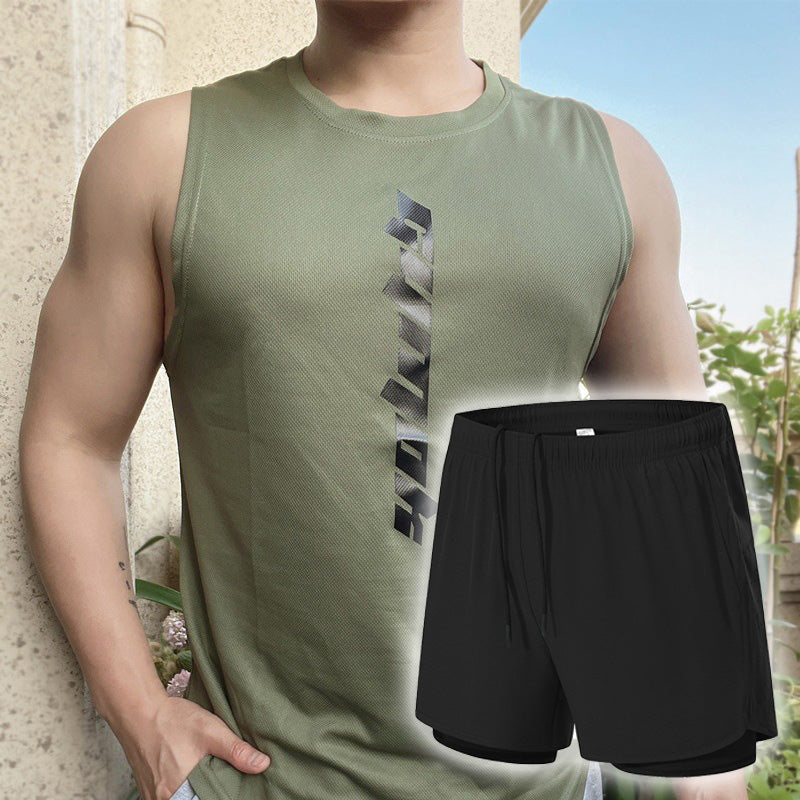 đȘ 50 % RABATT NU! đââïž TvĂ„delat set för mĂ€n med sportlinne och lösa shorts â Snabbtorkande, andningsbart och lĂ€tt â perfekt för gymmet, löpning eller varmt vĂ€der đ„
