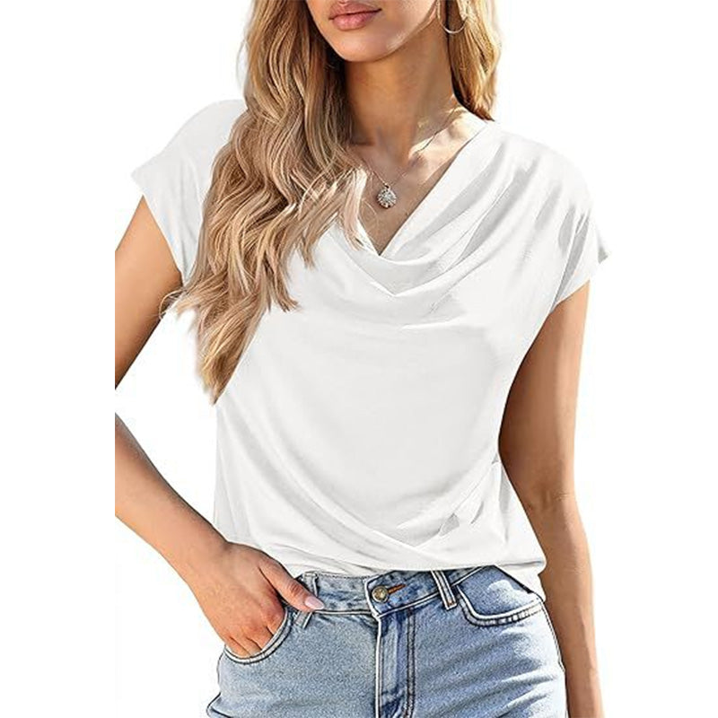 ⏰ 50 % RABATT – Endast under en begränsad tid ✨Damtop med vattenfallsringning ✨ Feminin stil & eleganta kapärmar