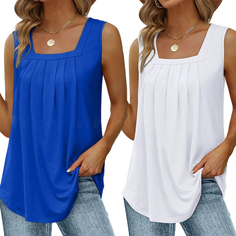👚 50% RABATT! 🔥 Ärmlös linne med fyrkantig halsringning – Enkel, smart & hållbar – din vardagsklädsel, uppgraderad ✨