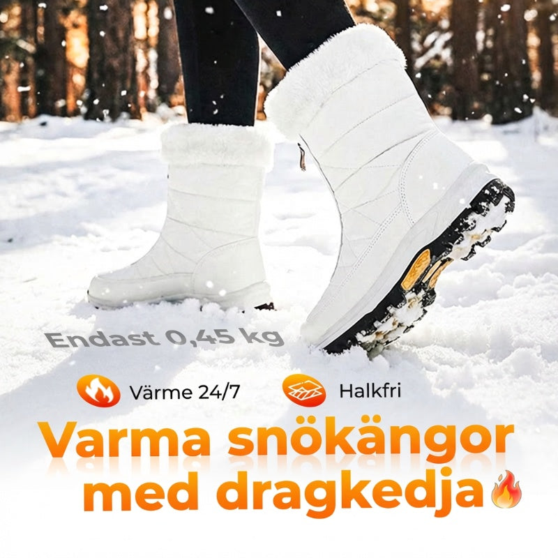 👢 60% RABATT NU! ✨ Dam Halkfria Varma Snöstövlar - Vattentät Termisk Isolation med Dragkedja för Extremt Kallt Väder ❄️🔒