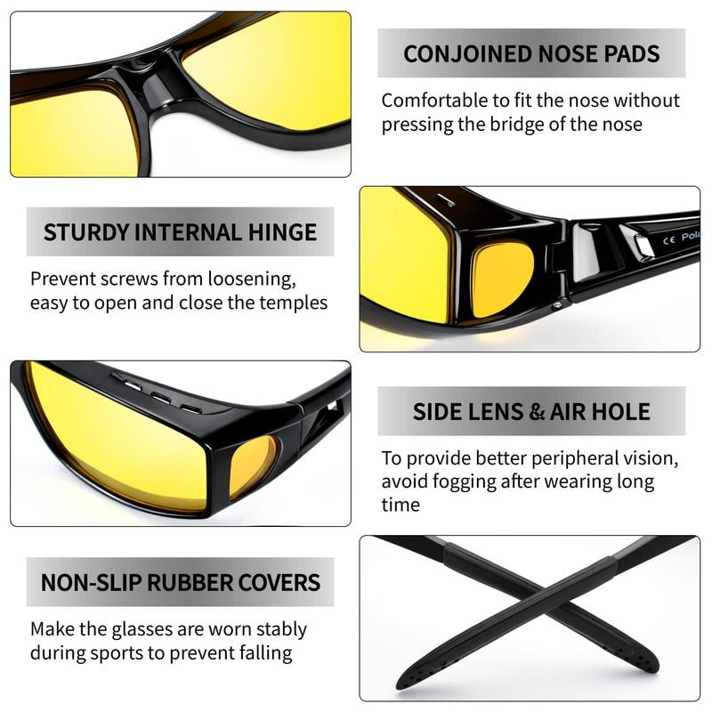 👓 KÖP 2 FÅR 1 GRATIS! 🔥 Mörkerseende Körglasögon - Antireflexbehandlade & Polariserade, Perfekt för Nattkörning ✨