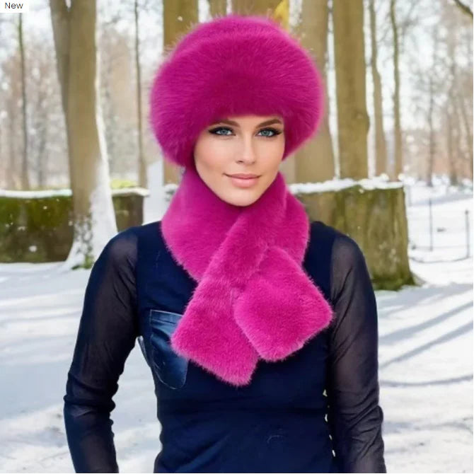 🧣 50% RABATT! ❄️ Fluffig Pälskeps + Halsduk – Supervarm, Mjuk & Komplett Vinterset 🎁