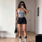 🥳SOMMARREA🥳💞50K+ SÅLDA!💥50% RABATT! 🔥Damshorts med hög midja och fickor — Fri frakt vid köp av två