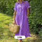 👗💗 Randig Lång V-ringad Skjortklänning för Kvinnor – Sommarrea – Luftig & Bekväm, Klassisk Look & Perfekt för Varma Dagar ☀️