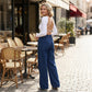 💖Högmidjade jeans med vida ben för damer