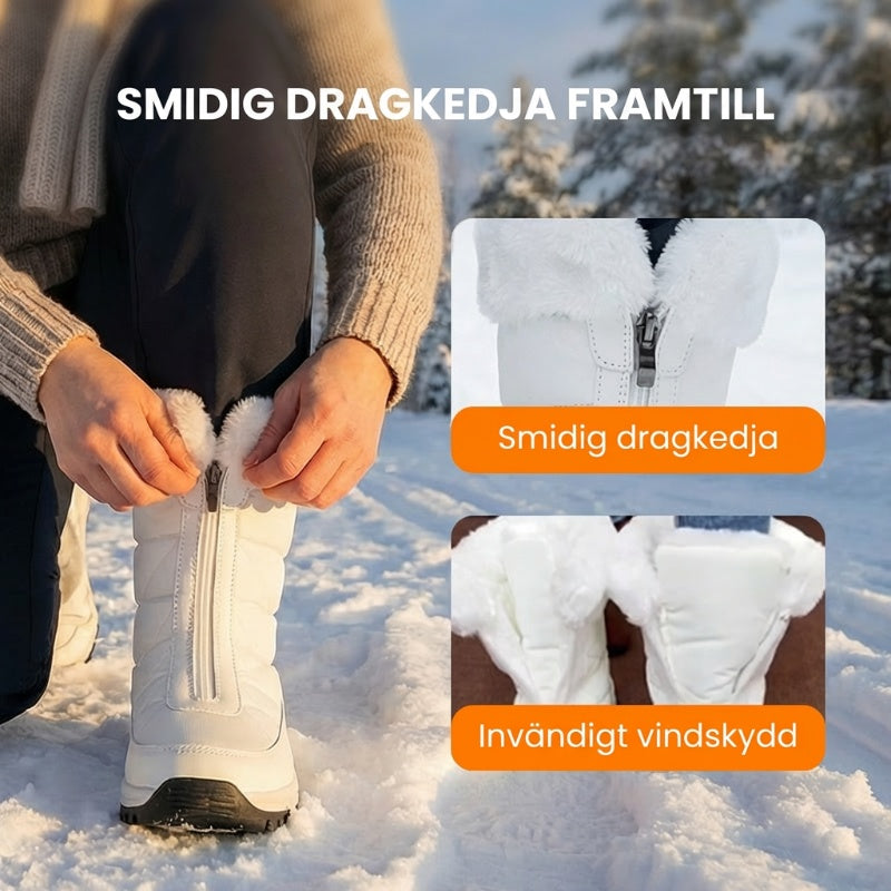 👢 60% RABATT NU! ✨ Dam Halkfria Varma Snöstövlar - Vattentät Termisk Isolation med Dragkedja för Extremt Kallt Väder ❄️🔒