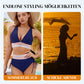 🔥2026 Ny stil 50% rabatt💥Bikinset med hög midja, magkontroll och färgblocksdesign👙