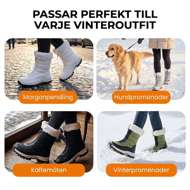 👢 60% RABATT NU! ✨ Dam Halkfria Varma Snöstövlar - Vattentät Termisk Isolation med Dragkedja för Extremt Kallt Väder ❄️🔒