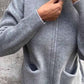 💗Rundhalsad stickad jacka med dragkedja🧥