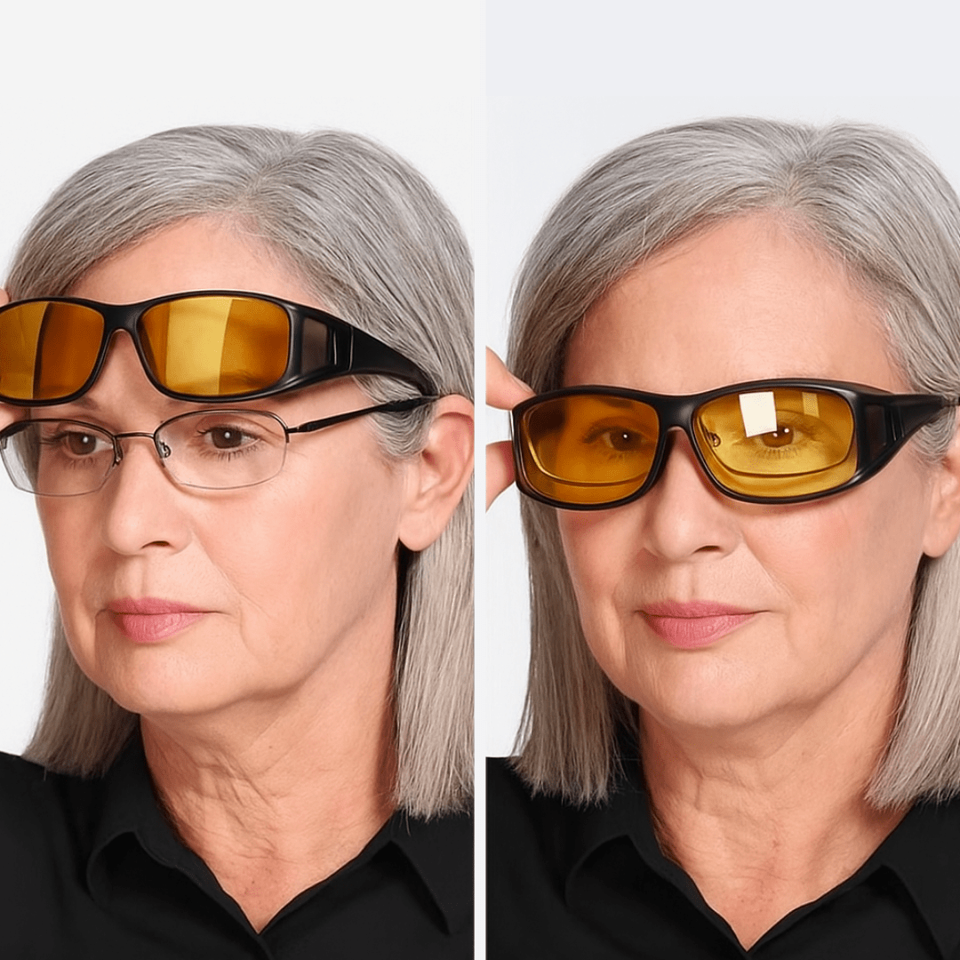 👓 KÖP 2 FÅR 1 GRATIS! 🔥 Mörkerseende Körglasögon - Antireflexbehandlade & Polariserade, Perfekt för Nattkörning ✨