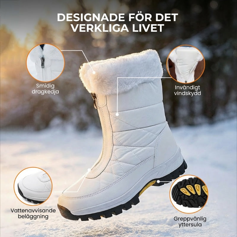👢 60% RABATT NU! ✨ Dam Halkfria Varma Snöstövlar - Vattentät Termisk Isolation med Dragkedja för Extremt Kallt Väder ❄️🔒