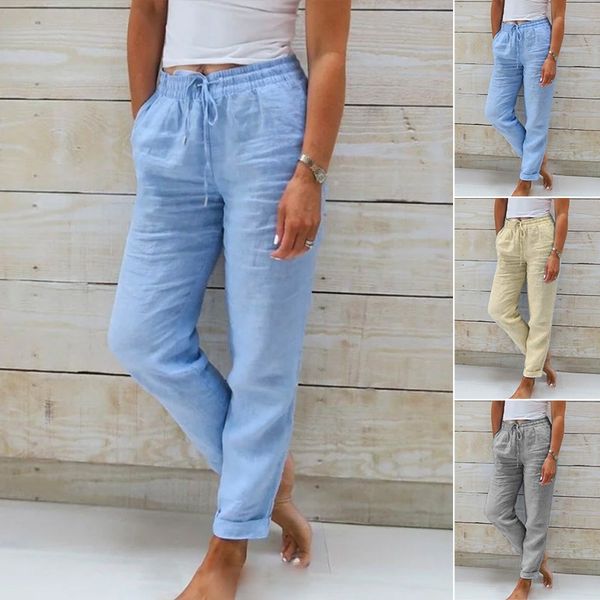 💖 Nya dambyxor i bomull och linne med dragsko 👖
