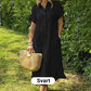 👗💗 Randig Lång V-ringad Skjortklänning för Kvinnor – Sommarrea – Luftig & Bekväm, Klassisk Look & Perfekt för Varma Dagar ☀️