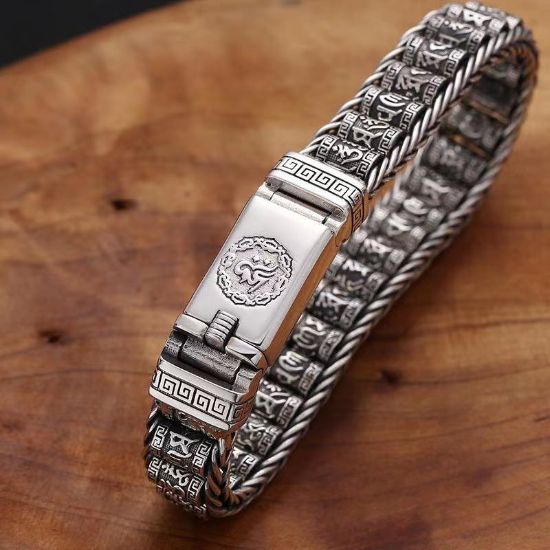 ⏳Begränsad tid 50 % Rabatt⏰Tibetansk Bönhjulsarmband – 925 Sterlingsilver, Lyckoamulett & Valentindagsgåva⛓️