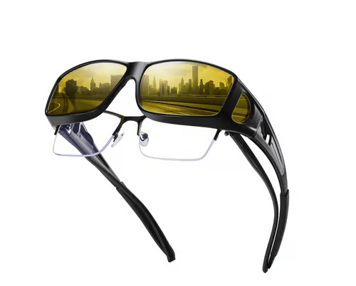 👓 KÖP 2 FÅR 1 GRATIS! 🔥 Mörkerseende Körglasögon - Antireflexbehandlade & Polariserade, Perfekt för Nattkörning ✨