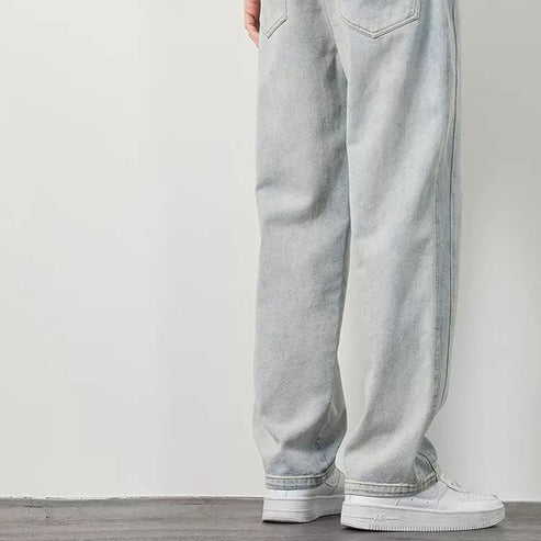 👖Löst Sittande Raka Jeans för Män – Nyhet – Bekväm passform, Hållbart denim & Vardaglig stil 💙