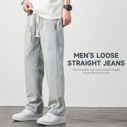 👖Löst Sittande Raka Jeans för Män – Nyhet – Bekväm passform, Hållbart denim & Vardaglig stil 💙