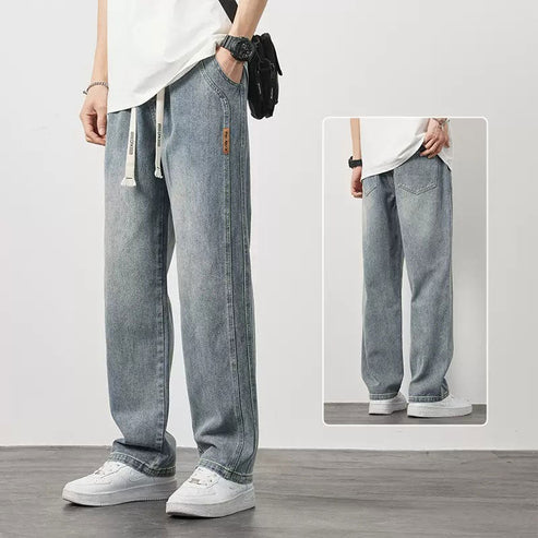 👖Löst Sittande Raka Jeans för Män – Nyhet – Bekväm passform, Hållbart denim & Vardaglig stil 💙