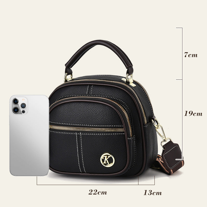 🔥het försäljning🔥Klassisk crossbody-väska i läder med flera fack och funktioner