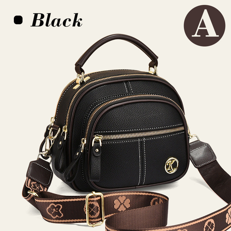 🔥het försäljning🔥Klassisk crossbody-väska i läder med flera fack och funktioner