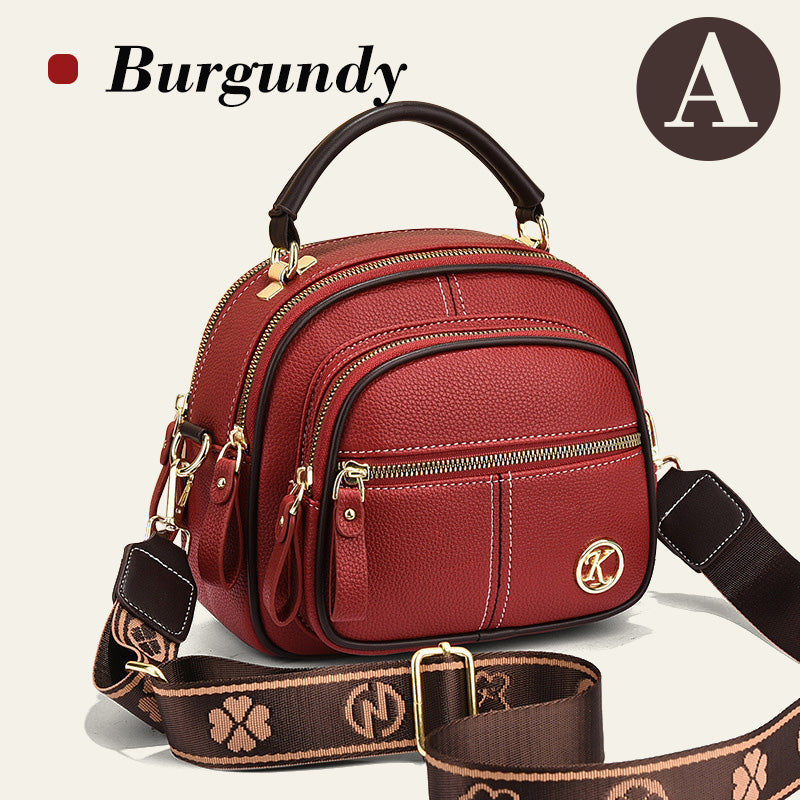 🔥het försäljning🔥Klassisk crossbody-väska i läder med flera fack och funktioner