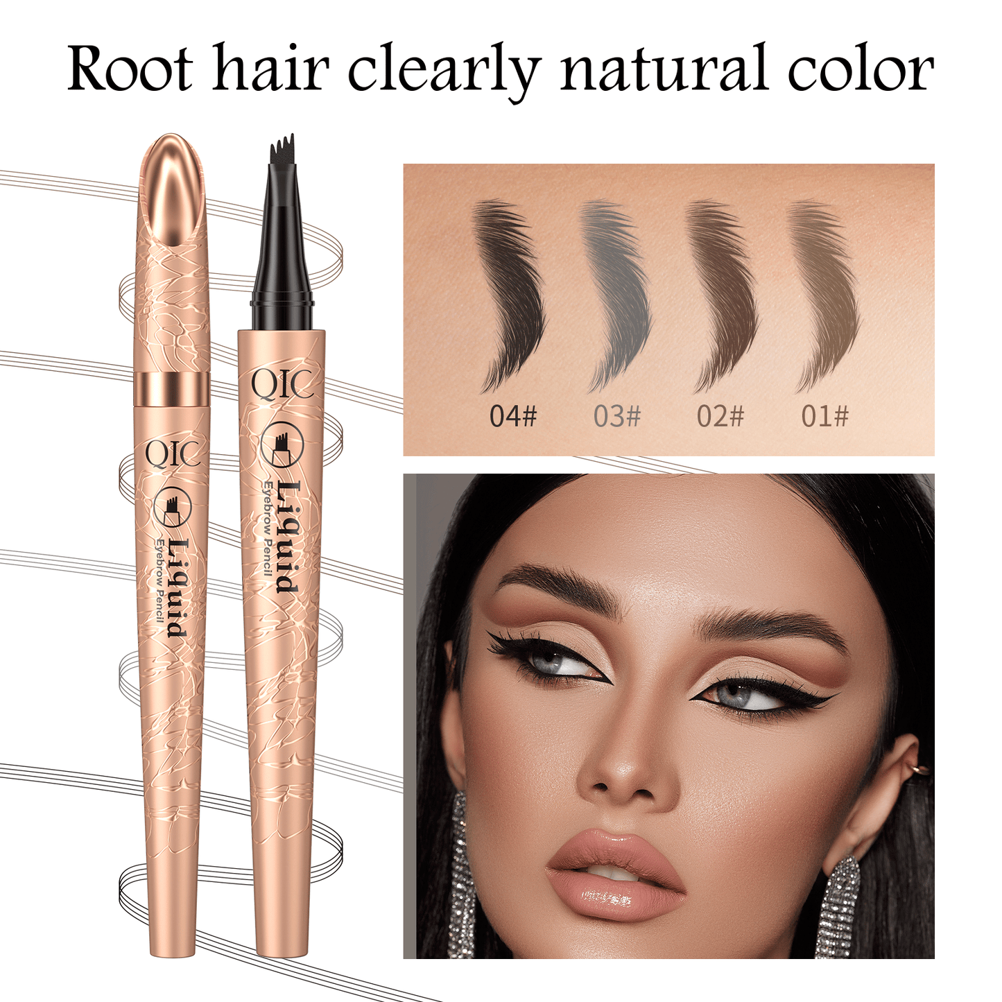 ✏️ KÖP 1, FÅ 1 GRATIS! ✨ 3D Microblading Penna – Vattentät, 4-in-1 Spets & Naturlig Ögonbrynseffekt 💄