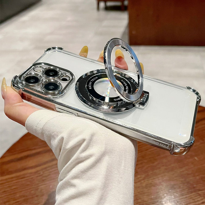 Magnetiskt Linsskyddande For Iphone Mobilskal med Ställ