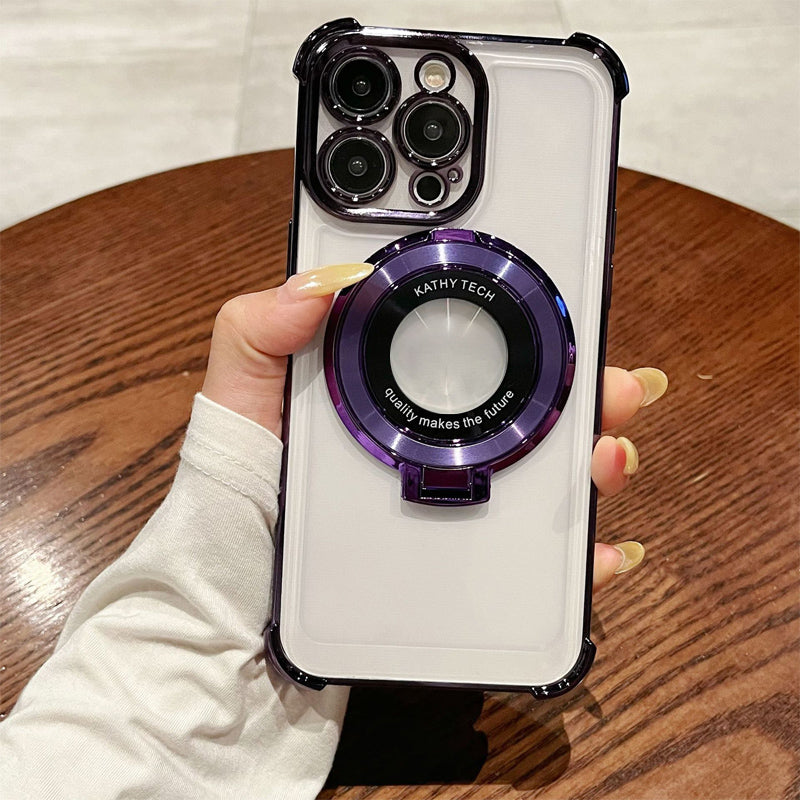 Magnetiskt Linsskyddande For Iphone Mobilskal med Ställ