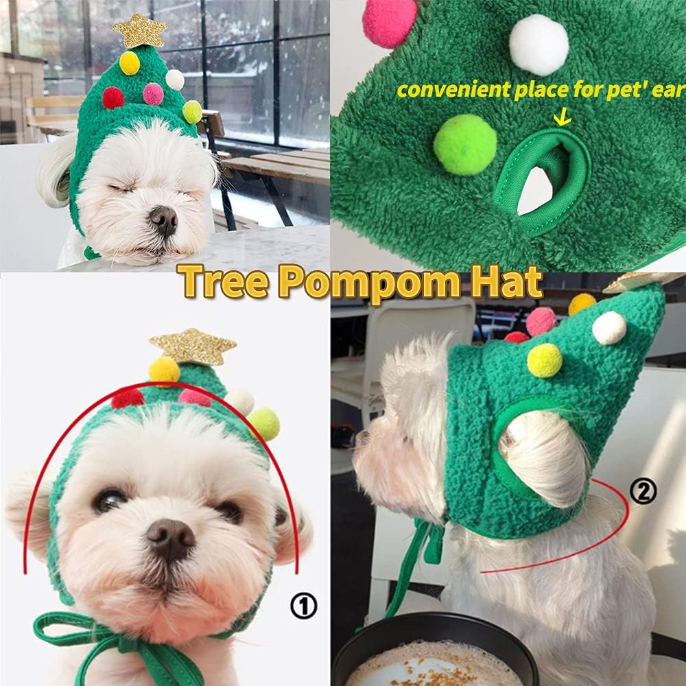 🎁Gåva till din furbaby 49% RABATT🎄🎅Underbar julgran Pom-Pom hatt