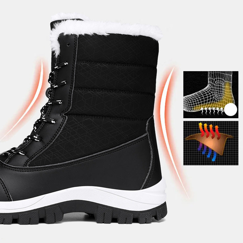 👢 49% REA NU! 🔥 Vattentäta Vinterkängor för Kvinnor - Varma & Skyddande, Perfekt för Snö och Kallt Väder