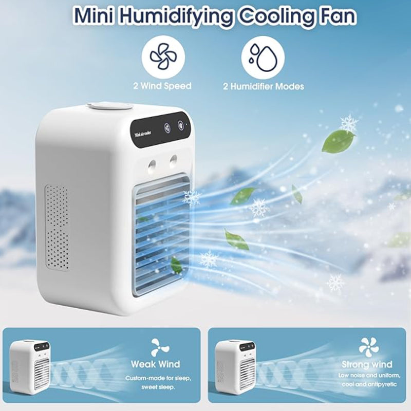 ❄️55 % rabatt🌬️ Mini Luftkylare 3-i-1 – Kyler, fuktar och doftar! Perfekt för ditt skrivbord och sovrum