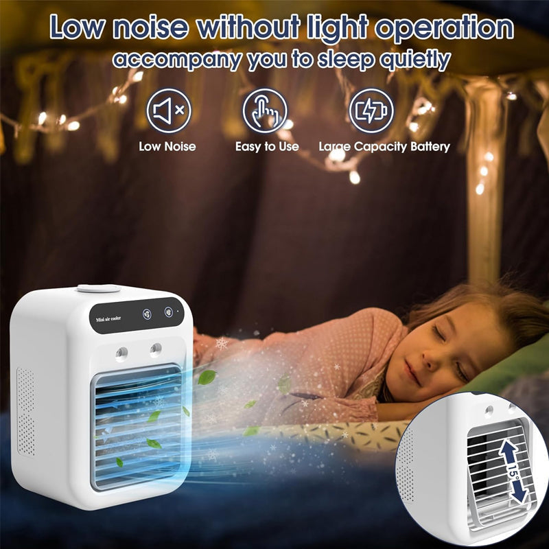 ❄️55 % rabatt🌬️ Mini Luftkylare 3-i-1 – Kyler, fuktar och doftar! Perfekt för ditt skrivbord och sovrum