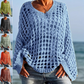 ⏳Time-Limited Special⏰Women’s Casual Solid Color Crochet Knit Top