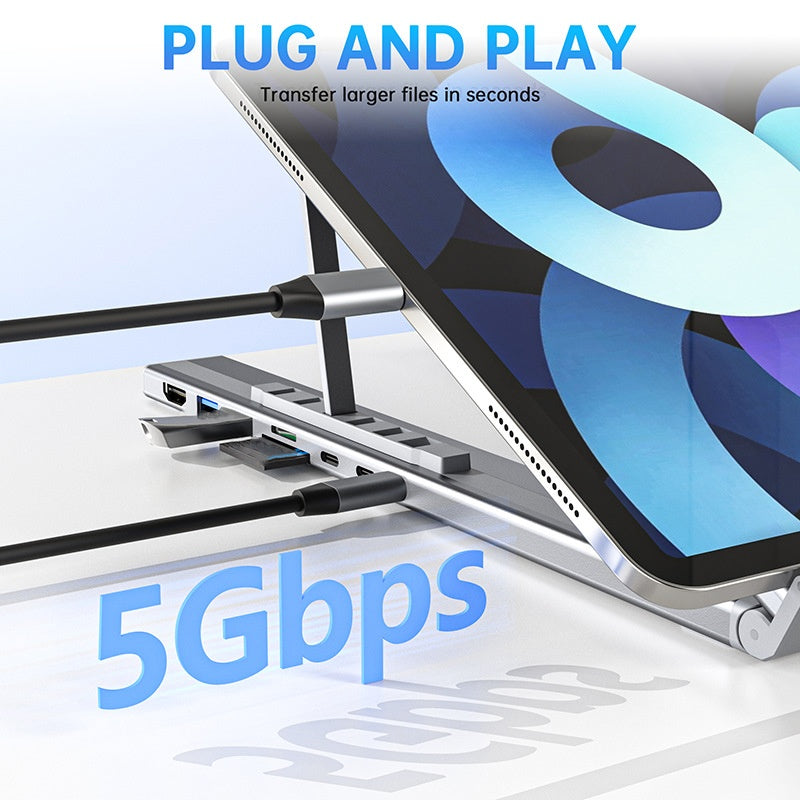 USB-C Dockningsstation Laptopställ med 4K HDMI