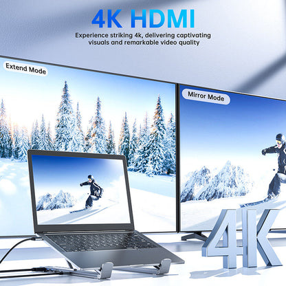 USB-C Dockningsstation Laptopställ med 4K HDMI