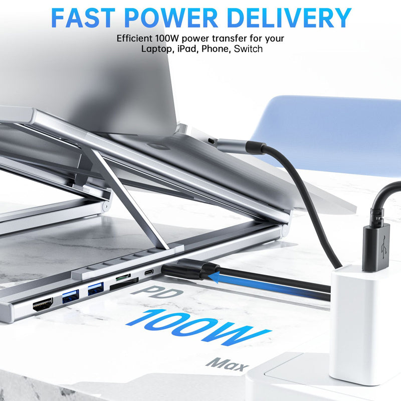 USB-C Dockningsstation Laptopställ med 4K HDMI