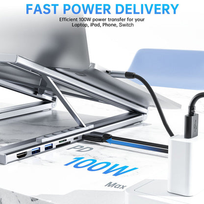 USB-C Dockningsstation Laptopställ med 4K HDMI
