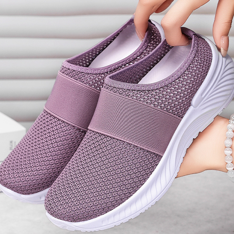 👟 50% RABATT NU!☁️ Dam Moln Komfort Slip-Ons – Andningsbart Nät & Anti-Halk Sula – Lättvikt Gå Skor – Mühelös Casual Sneakers 🚶‍♀️