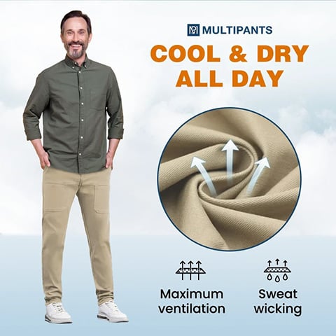 💥MultiPants – Slitstarka lastbyxor med hög stretch i flera fickor