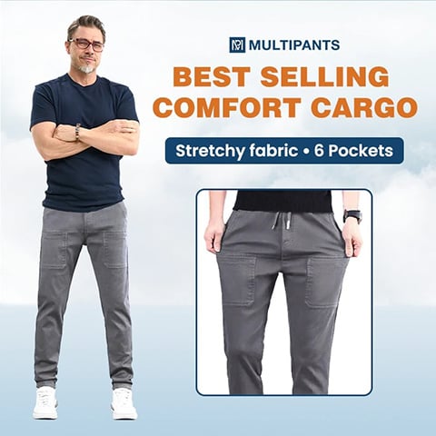 💥MultiPants – Slitstarka lastbyxor med hög stretch i flera fickor