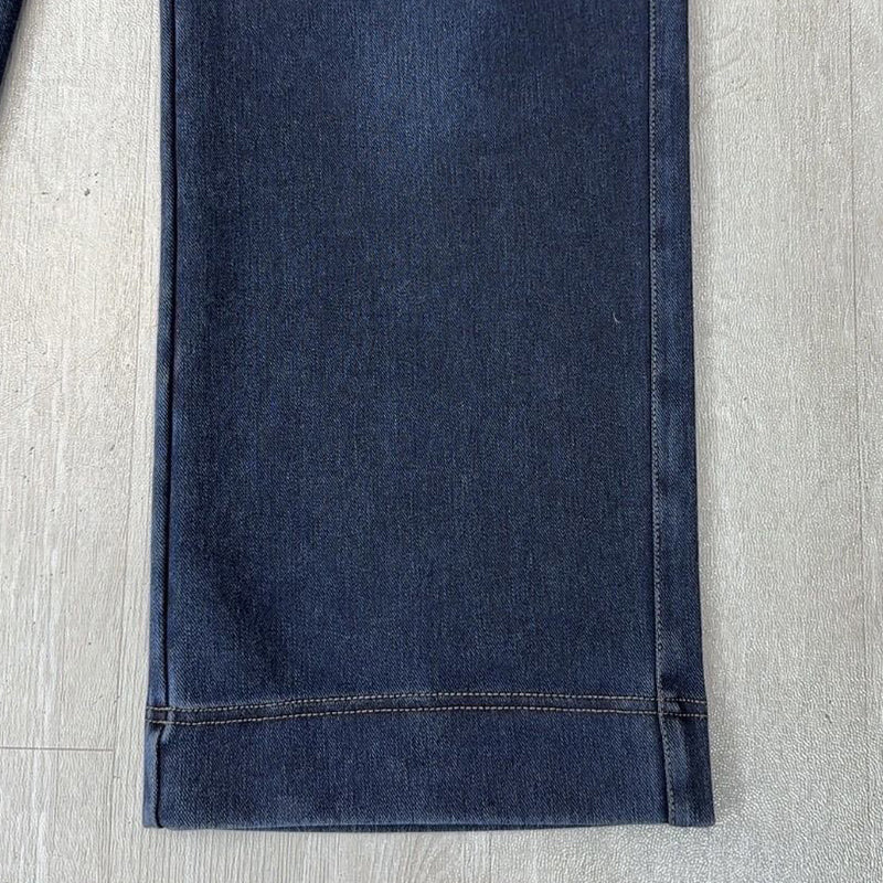 ⏳Tidsbegränsad 50 % rabatt⏰Damjeans med dragsnöre i straight fit och resår👖