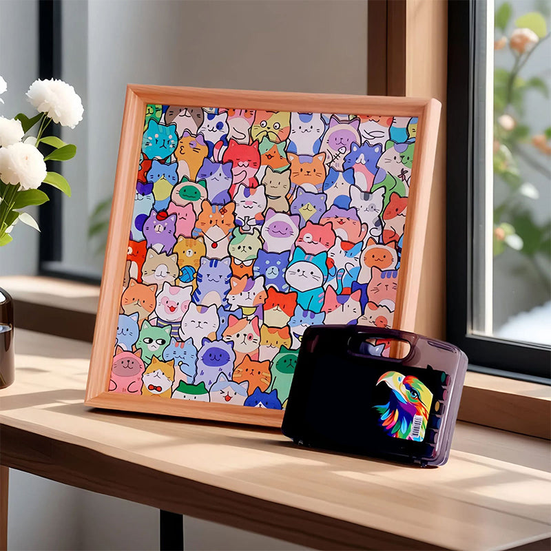 ✨ DIY Träfotoram med Kattpussel – Färgla, Skapa & Sätt Ut Dina Favoritfoton!