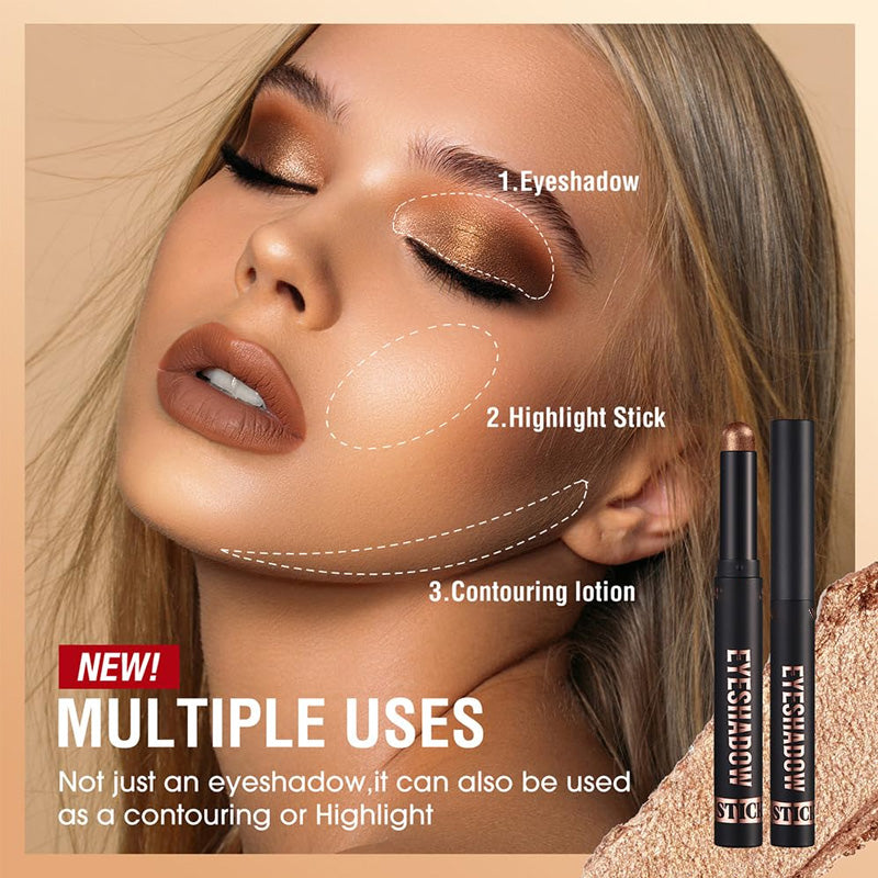 🏆Över 50 000 sålda!✨8 färger glitterögonskugga i stickform - Långvarig Formula med Glitter för Professionell Makeup & Smidig Applicering 🌟👁️