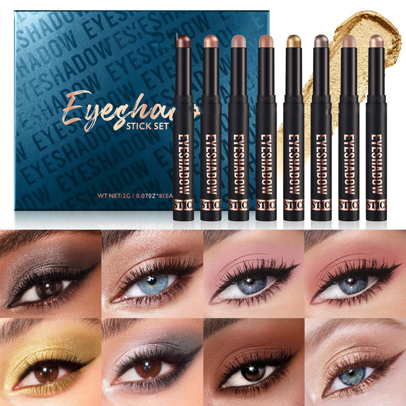 🏆Över 50 000 sålda!✨8 färger glitterögonskugga i stickform - Långvarig Formula med Glitter för Professionell Makeup & Smidig Applicering 🌟👁️