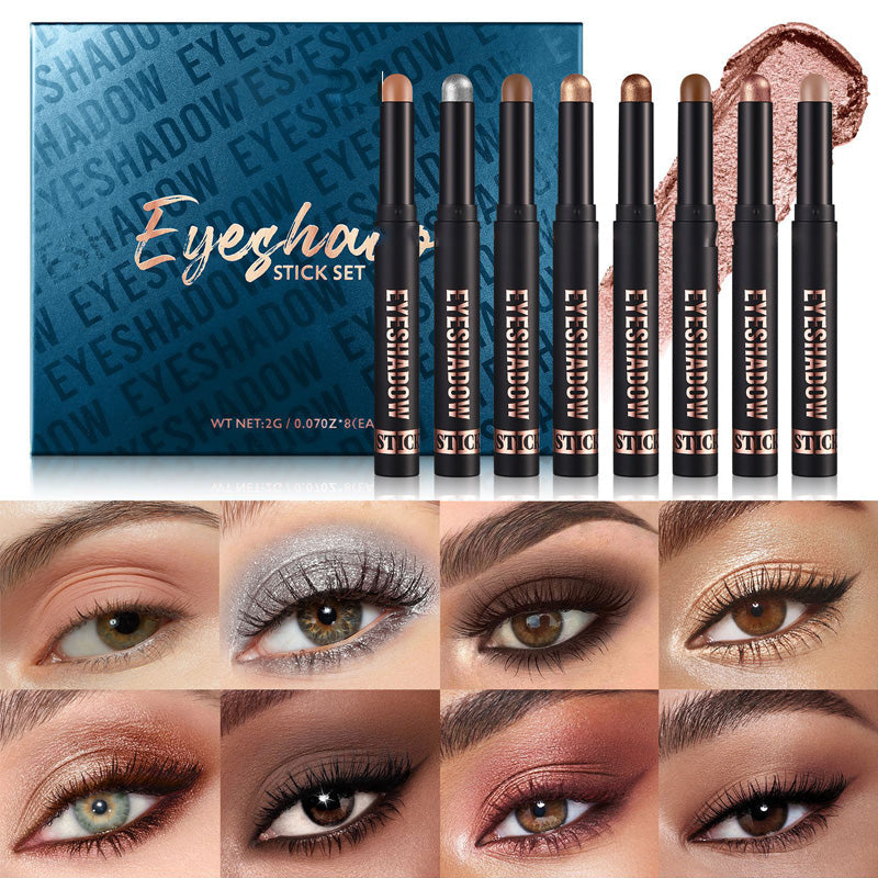 🏆Över 50 000 sålda!✨8 färger glitterögonskugga i stickform - Långvarig Formula med Glitter för Professionell Makeup & Smidig Applicering 🌟👁️