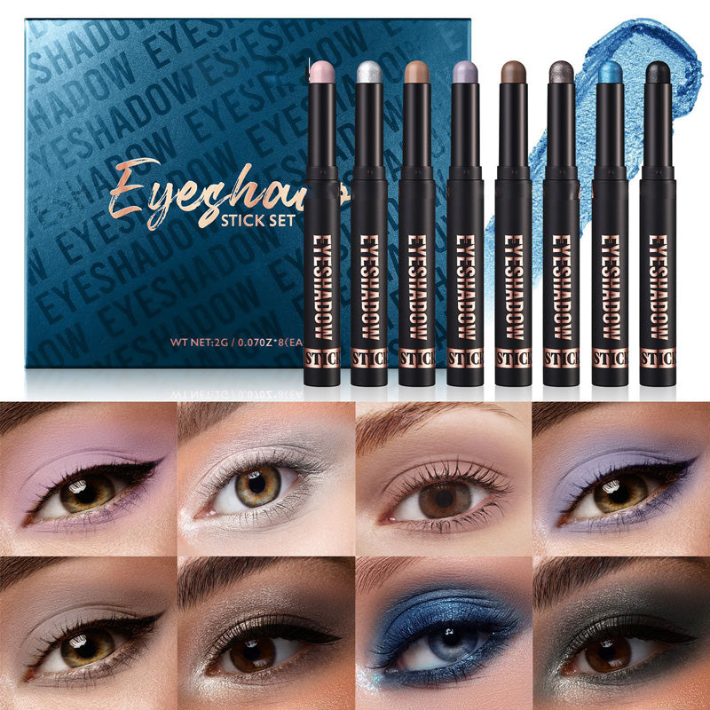 🏆Över 50 000 sålda!✨8 färger glitterögonskugga i stickform - Långvarig Formula med Glitter för Professionell Makeup & Smidig Applicering 🌟👁️